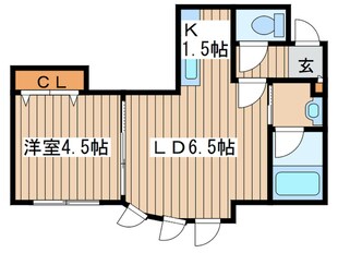 ハピネス北２１条の物件間取画像